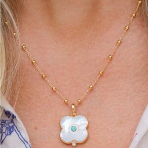 ✨ ASHA Mother of Pearl Evil Eye Clover Pendant